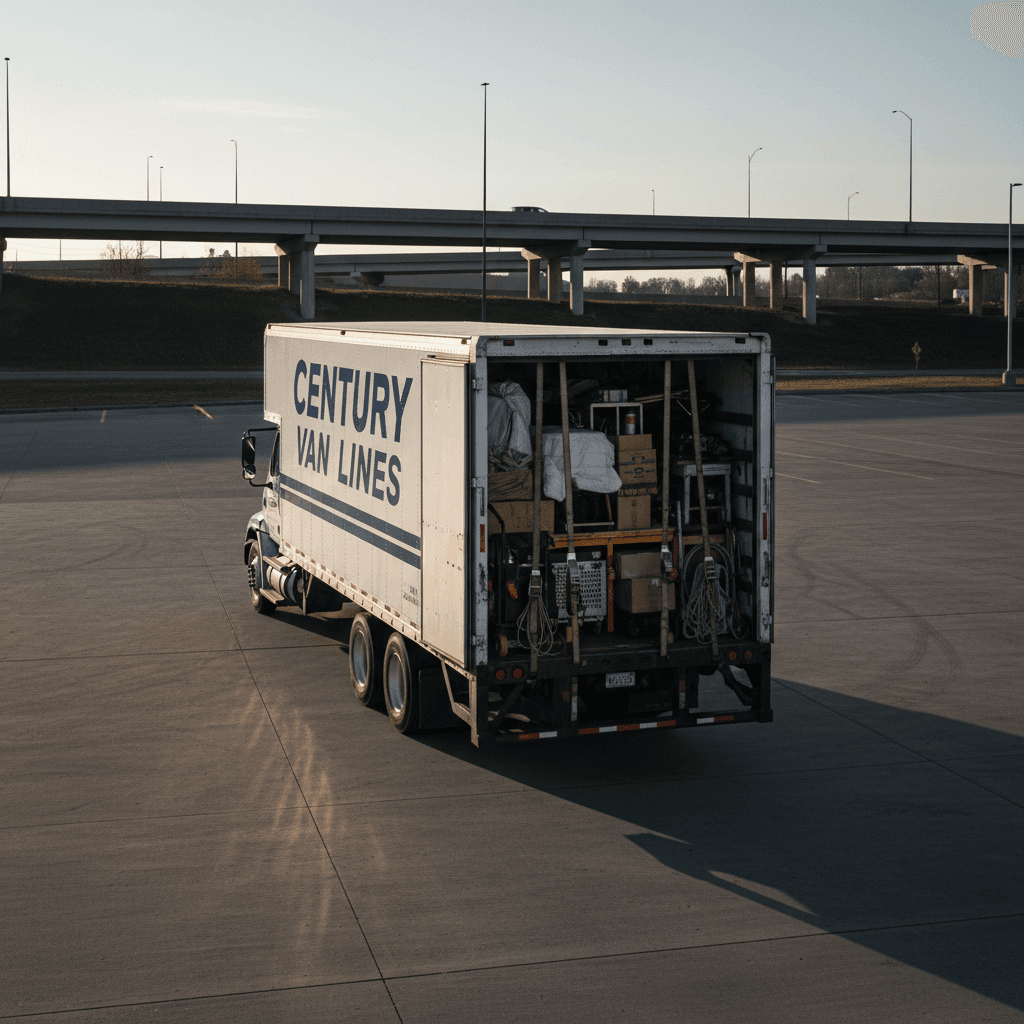Fully loaded moving truck ready for long-distance relocation