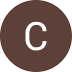 A white capital letter C centered inside a solid dark brown circular background.