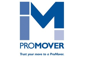 ProMover logo with blue geometric M and slogan Trust your move to a ProMover.